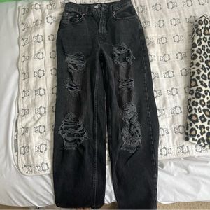 bdg black dark wash ripped jeans
